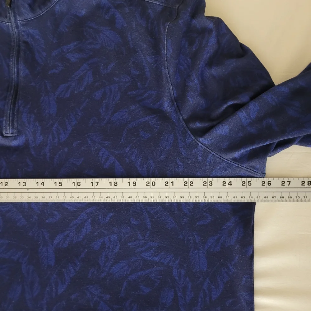 Johnnie O 1/4‎ Zip Pullover Blue Wake Trooper Leaves Performance Golf Mens XL